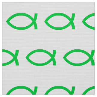 Grönt Jesus Fish Tyg