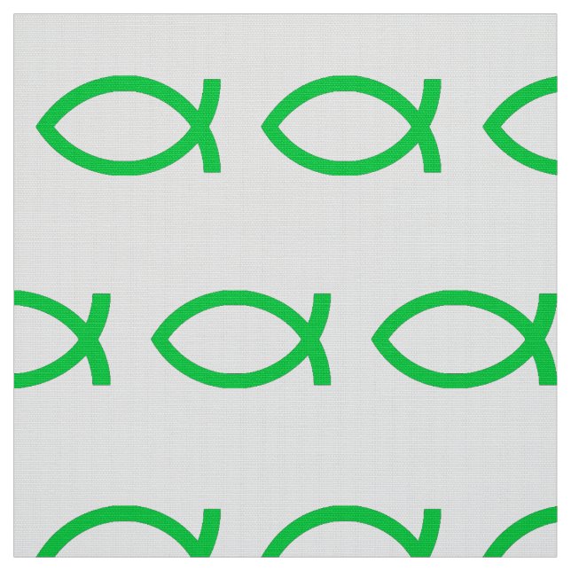 Grönt Jesus Fish Tyg (Provkarta)