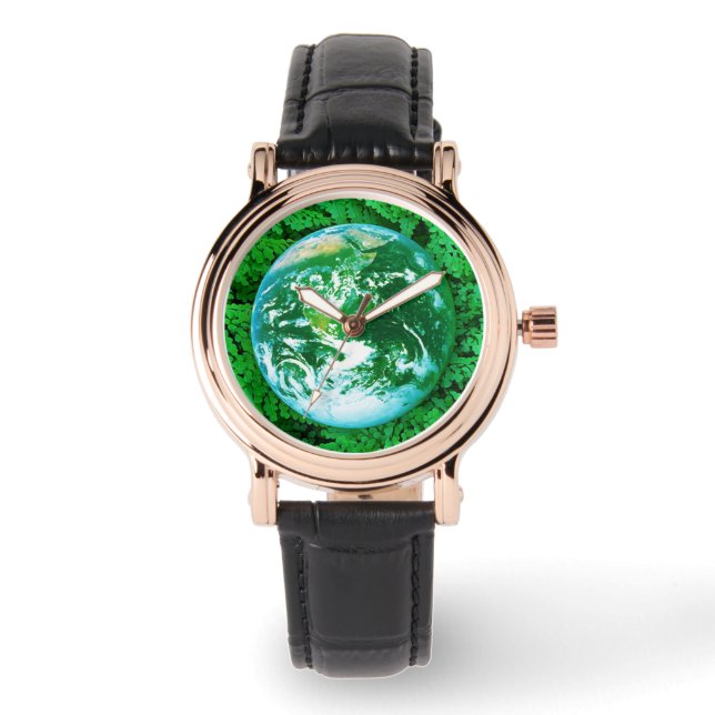 Grönt Jorden - miljömedvetenhet Armbandsur (Framsida)