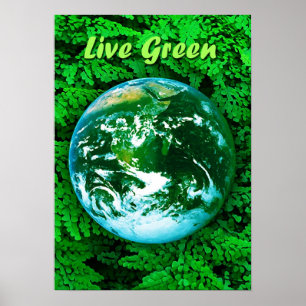 Grönt Jorden - miljömedvetenhet Poster
