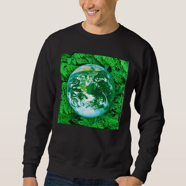 Grönt Jorden - miljömedvetenhet Sweatshirt (Framsida)