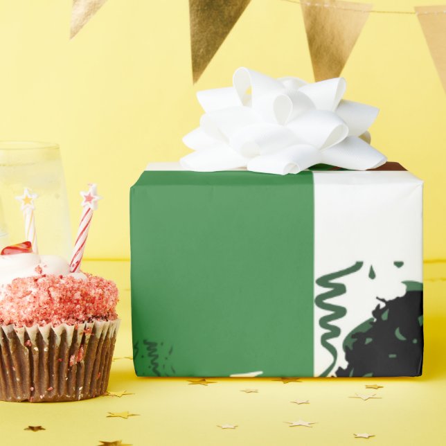 Grönt Joy Confetti Gift Wrap Presentpapper (Födelsedagsfest)