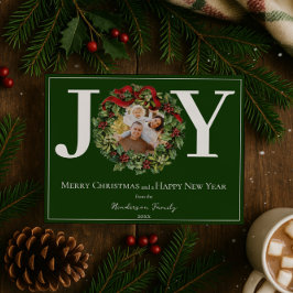 Grönt Joy God Jul Utandningsfoto Julkort