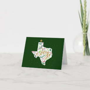 Grönt Joy Helgdag Lövs Texas Shape Photo Helgkort