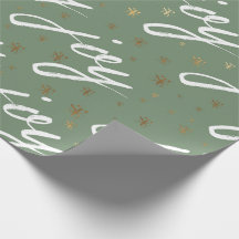 Grönt Joy Script Julafton Wrapping Papper