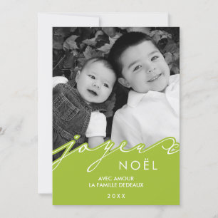 Grönt Joyeux Noël foto Julkort