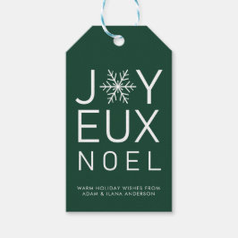 Grönt Joyeux Noel Minimalist Helgdag Presentetikett