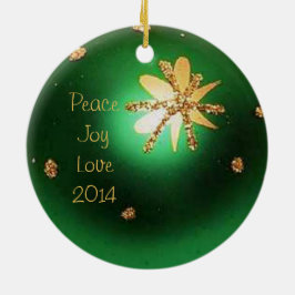 Grönt jul Boll Star Photo Ornament