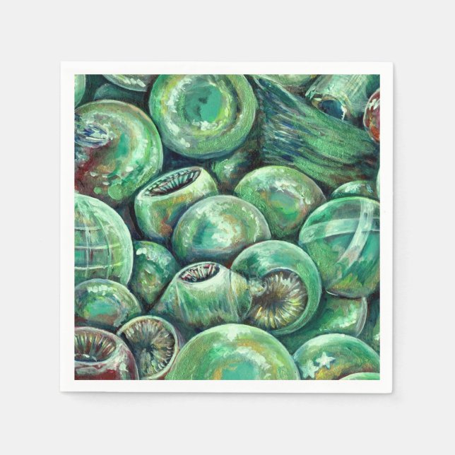 Grönt jul Bollar Pappersservett (Framsidan)