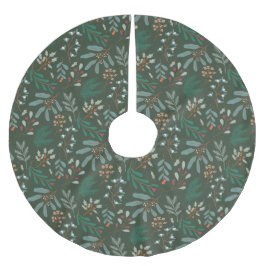 Grönt jul Botaniskt Julgransmatta Borstad Polyester