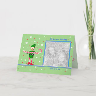 Grönt Jul Candy cane Elf (bild ram) Helgkort