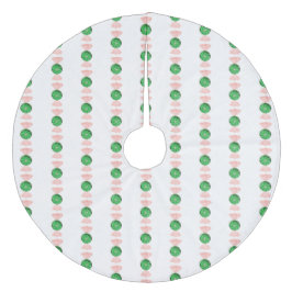 Grönt jul Candy Träd Skirt Julgransmatta Fleece