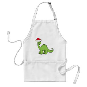 Grönt Jul Dinosaur Santa Personlig Förkläde