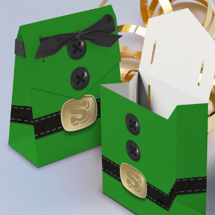 Grönt Jul Elf Kostym Santa Party-favoritruta Presentaskar