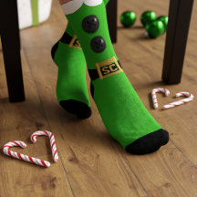 Grönt Jul Elf Naughty och Nice Festive Socks