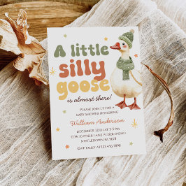 Grönt Jul Fånig Goose Baby Shower Inbjudningar