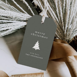 Grönt Jul-Helgdag Presentetikett