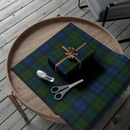 Grönt Jul Helgdagar Rustic Tartan Presentpapper