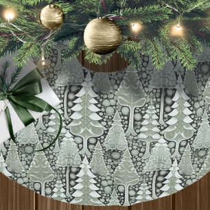 Grönt Jul jul Mönster#6 ID1009 Julgransmatta Borstad Polyester