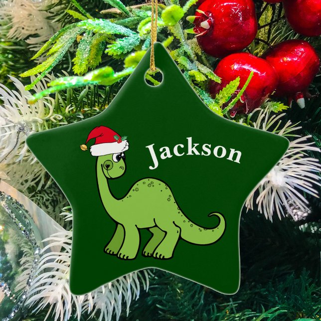 Grönt Jul Kids Dinosaur Julgransprydnad Keramik (Skapare uppladdad)
