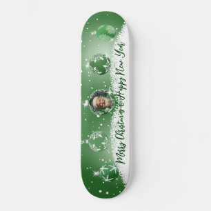 Grönt jul mini skateboard bräda 18,5 cm