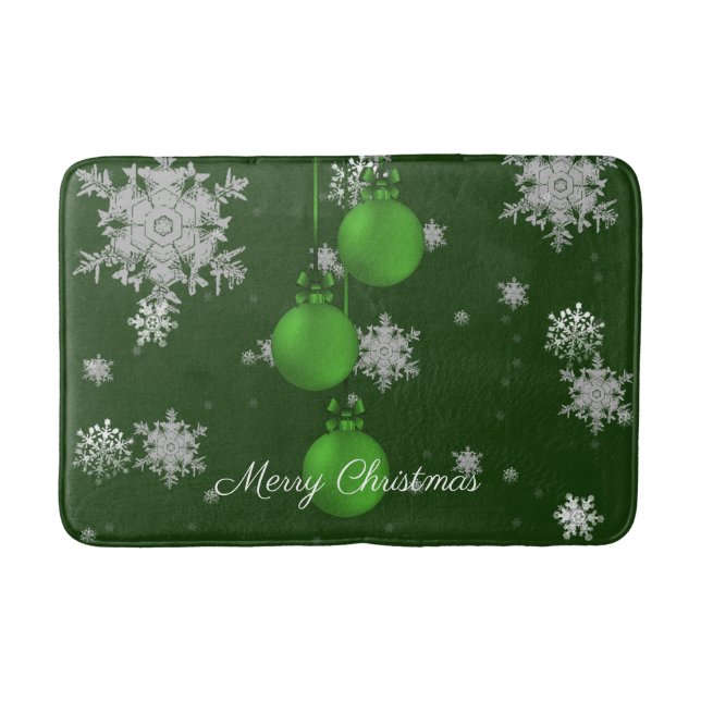 Grönt Jul Ornament Bath Mat Badrumsmatta (Framsidan)