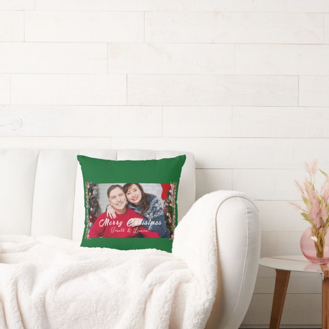 Grönt jul Ram par Photo Namn Kudde (Soffa)