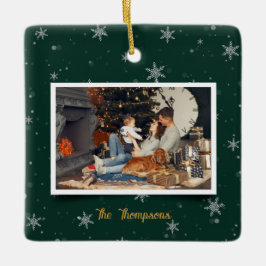 Grönt jul, Snö Flakes Julgransprydnad Keramik