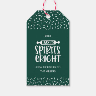 Grönt Julbägare Sprit Bright-Helgdag Presentetikett