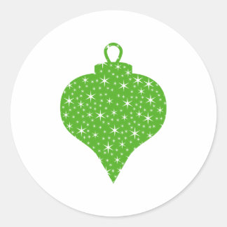 Grönt: Julbommens design. Runt Klistermärke