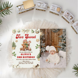 Grönt Julcookie 2 Sweet Birthday Photo Inbjudningar