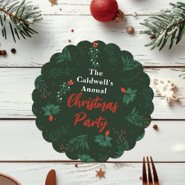 Grönt: Julfest för Anpassningsbar av jultomte Underlägg Papper