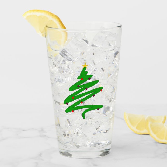 Grönt Julgran Doodle Glaskopp (Framsida Ice)