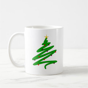 Grönt Julgran Doodle Kaffemugg