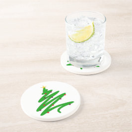 Grönt Julgran Doodle Underlägg