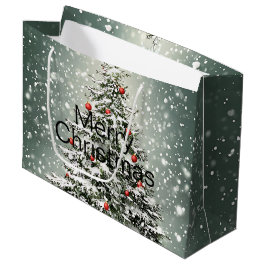 Grönt Julgran Färgfärgade ornament Vita Snö