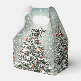 Grönt Julgran Färgfärgade ornament Vita Snö Presentaskar