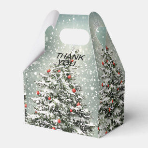 Grönt Julgran Färgfärgade ornament Vita Snö Presentaskar