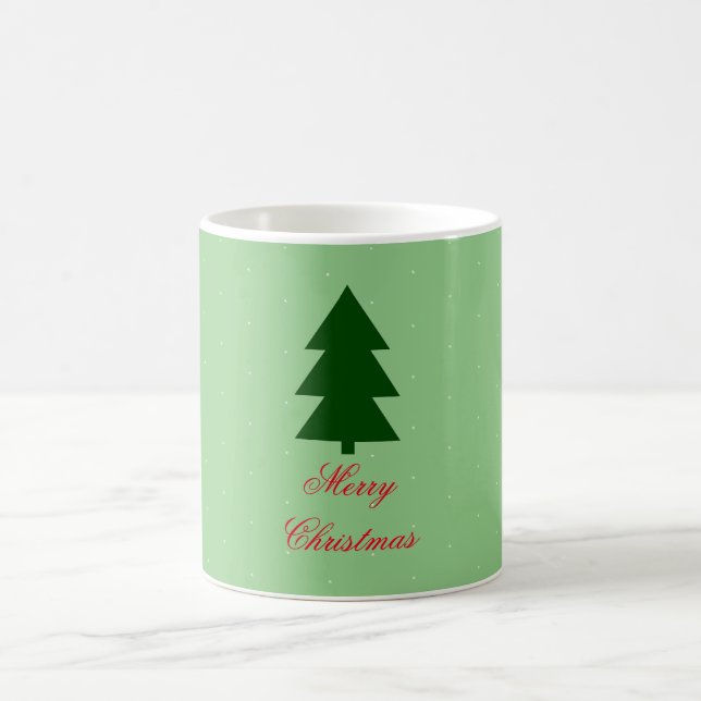 Grönt Julgran God jul typografi Kaffemugg (Center)