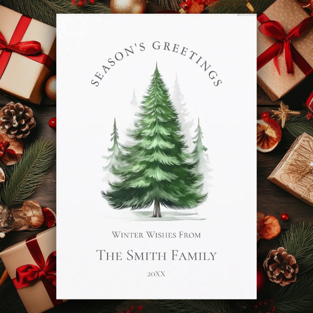 Grönt Julgran Helgdag-kort Julkort (Skapare uppladdad)