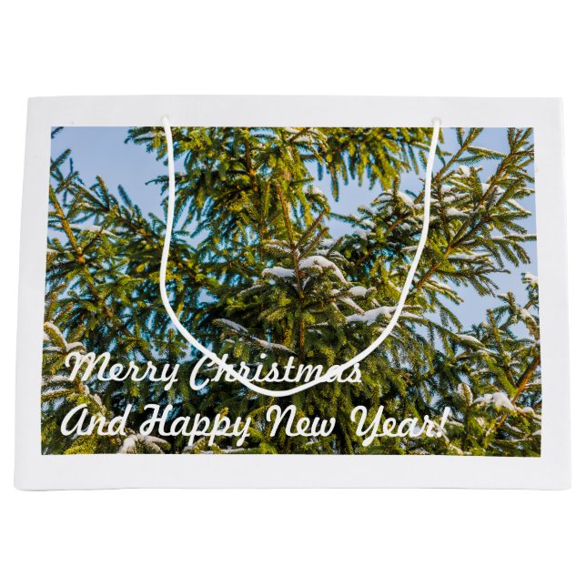 GRÖNT JULGRAN i SNÖ (Framsidan)