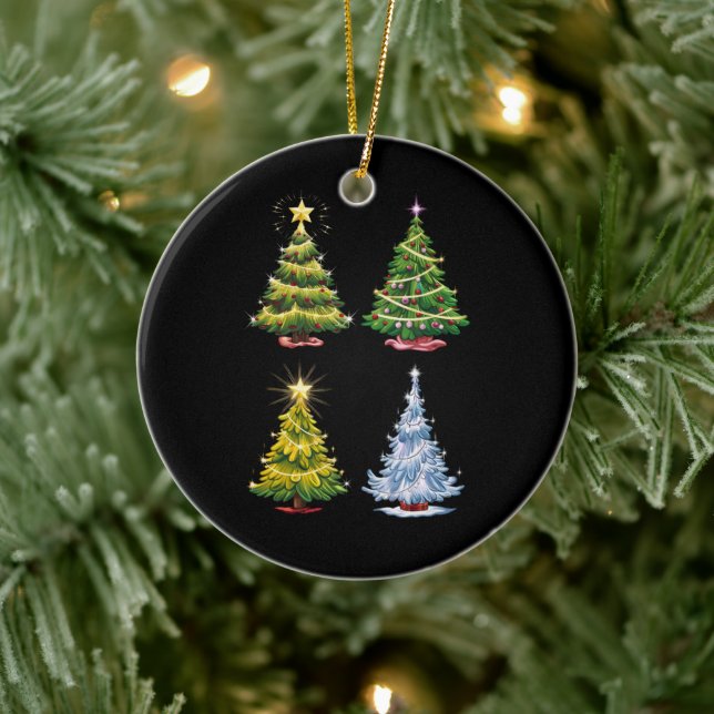 Grönt julgran jul firande vinter julgransprydnad keramik (Träd)