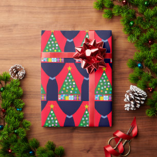 Grönt Julgran med blå skrapor: Presentpapper