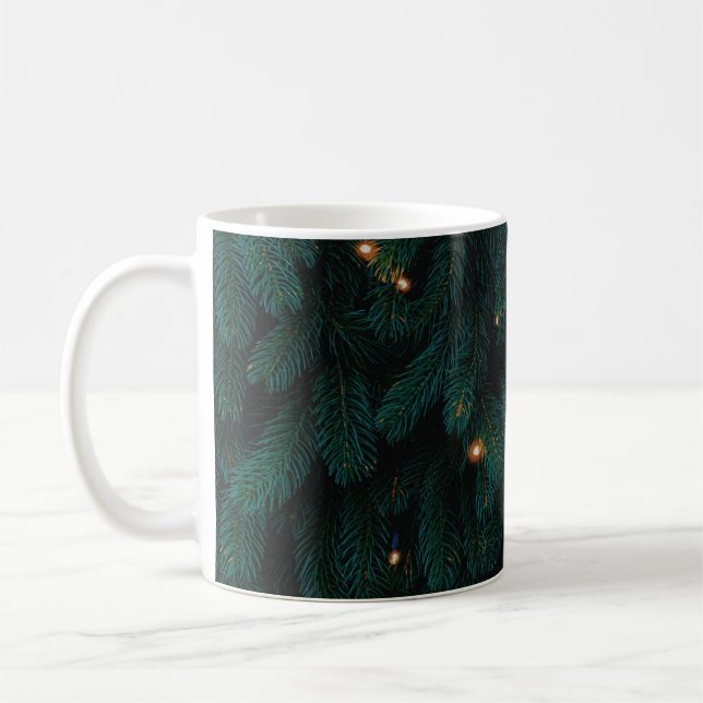 GRÖNT JULGRAN MED LJUS KAFFEMUGG (Vänster)