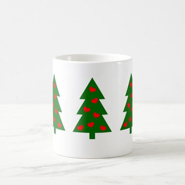 Grönt Julgran med rödhjärns Kaffemugg (Center)
