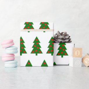 Grönt Julgran med rödhjärns Presentpapper