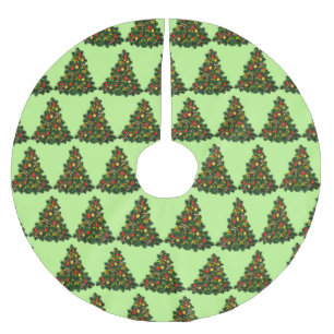 Grönt Julgran Mönster Land Julgransmatta Borstad Polyester