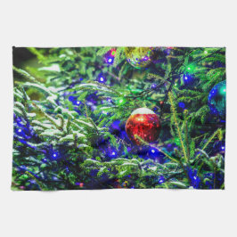 Grönt Julgran Red Boll Kökshandduk