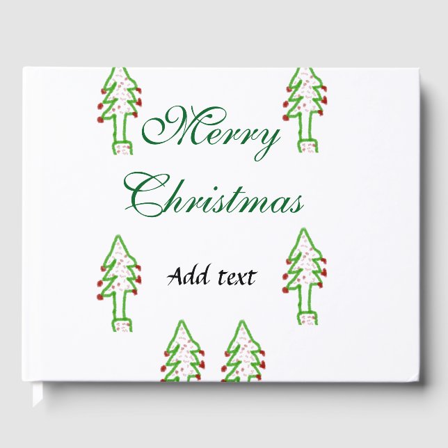 Grönt Julgran rödkörsbär god jul mo Gästböcker (Framsida)