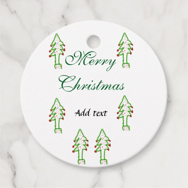 Grönt Julgran rödkörsbär god jul mo Gåvor Etiketter (Framsida)